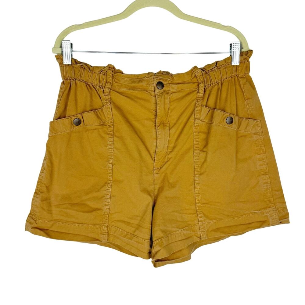 Madewell Brown Khaki Paperbag Cotton Blend Lightweight Utility Shorts Sz Large